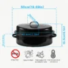 Black Speckled Enamel Oval Baking Pan with Lid