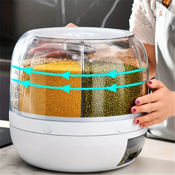 360-Degree Rotating Grain Storage Box