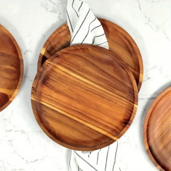 4pcs Wooden Plates