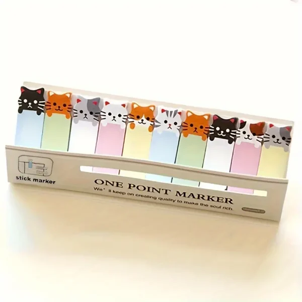1725691271973-9d5d308d138e4671a2f9e391c608bc0b-goods.webp 150 Sheets/Pack, Random Cute Cat-Themed Sticky Notes Set