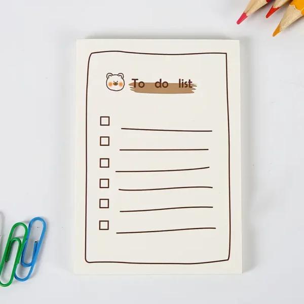 194eed44-b163-4ad7-a2f4-45eb9d431f59.webp 4 Pack Cute Cartoon Bear Daily Planner Sticky Notes