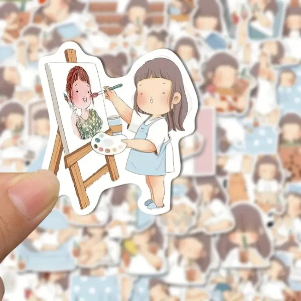 49681c44a5f834155fdf53416f0756f1.webp 50pcs Cute Lazy Fat Girl Cartoon Random Stickers