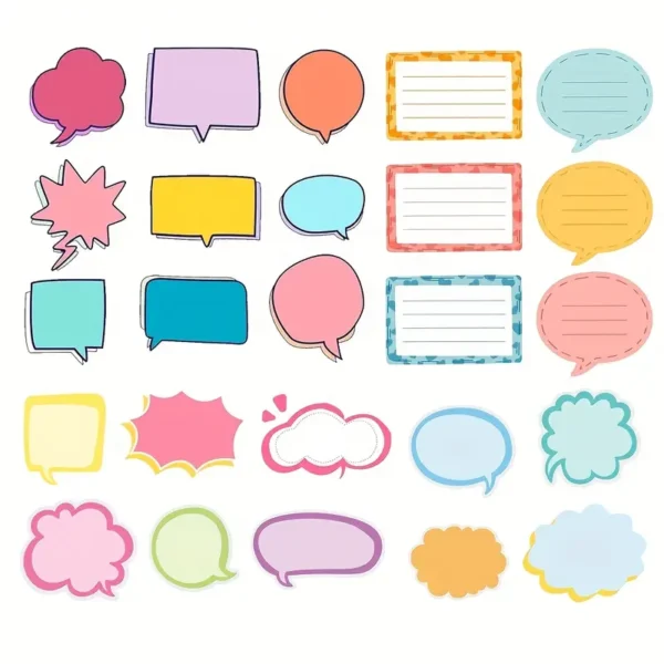 558cf615-b9ee-4d19-8659-6fb27e14b063.webp 250pcs Colorful Blank Speech Bubble Stickers for Scrapbooking, Planners, Diaries And Calendars