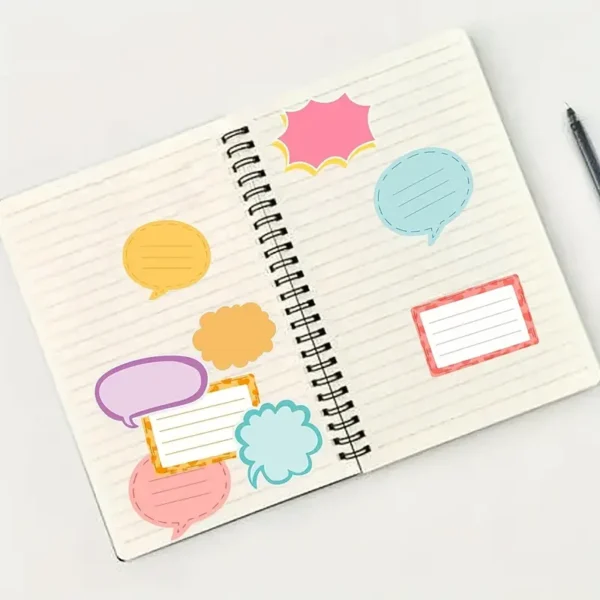 5648d2a0-7110-4f1b-b345-04ad029b29e1.webp 250pcs Colorful Blank Speech Bubble Stickers for Scrapbooking, Planners, Diaries And Calendars