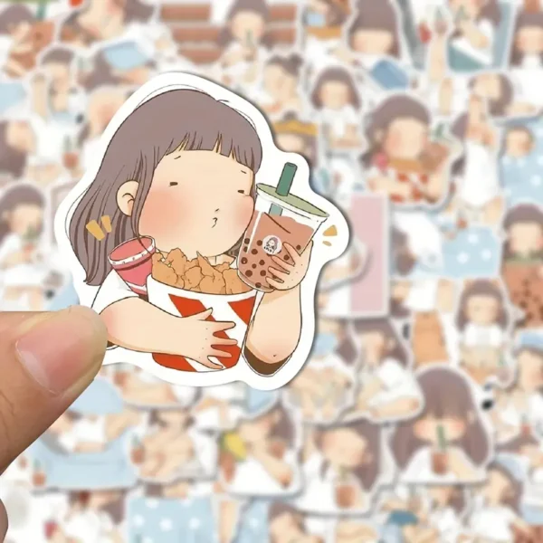 591e5cb667fac45f63b587a8b5bd36ad.webp 50pcs Cute Lazy Fat Girl Cartoon Random Stickers