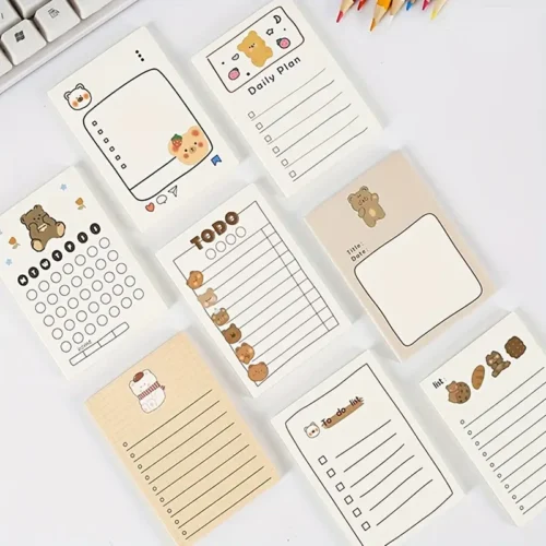 90cc6b05-79bd-4874-a040-d020293fe949.webp 4 Pack Cute Cartoon Bear Daily Planner Sticky Notes