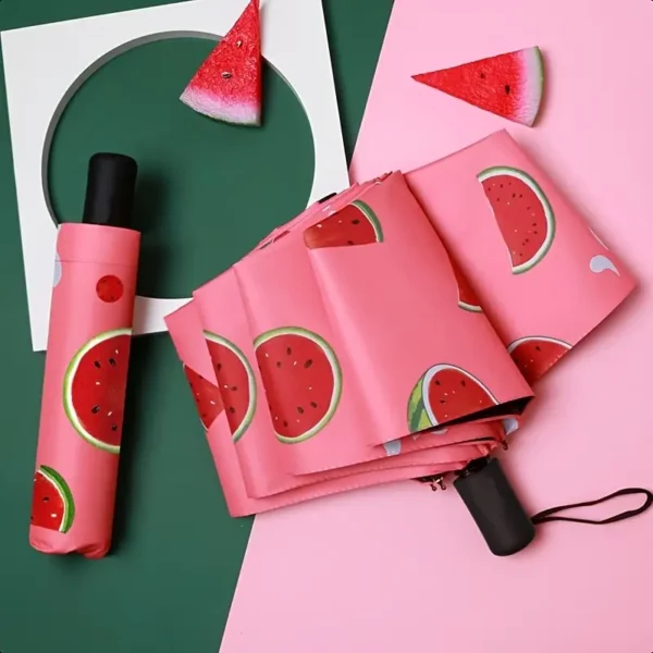 98a13a0a-03da-4985-be3d-43b245a390c5 Compact Folding Umbrella - Watermelon Slice Design