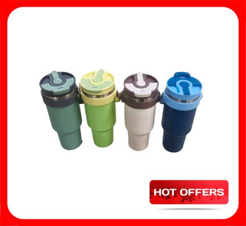 NS13715BKGN2 Stainless Steel Thermos Bottle with Straw