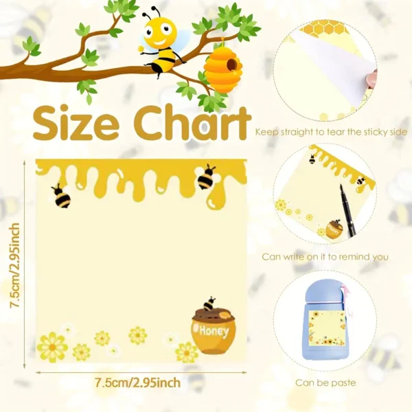 af7f71ba-8df1-4f43-96c1-bd1a67321f09.webp 9pcs Bee Themed Sticky Note Pads