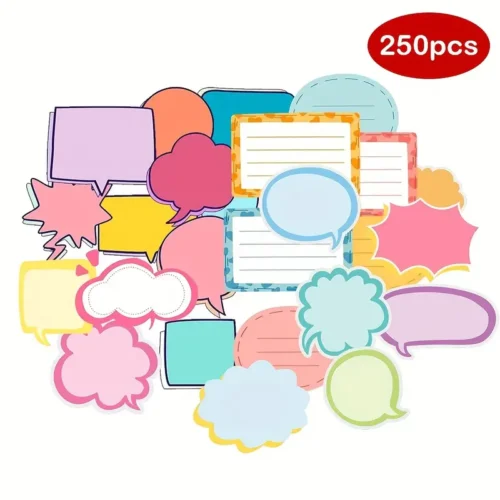bdf296db-8d53-42e1-9510-38bd53a733d6.webp 250pcs Colorful Blank Speech Bubble Stickers for Scrapbooking, Planners, Diaries And Calendars