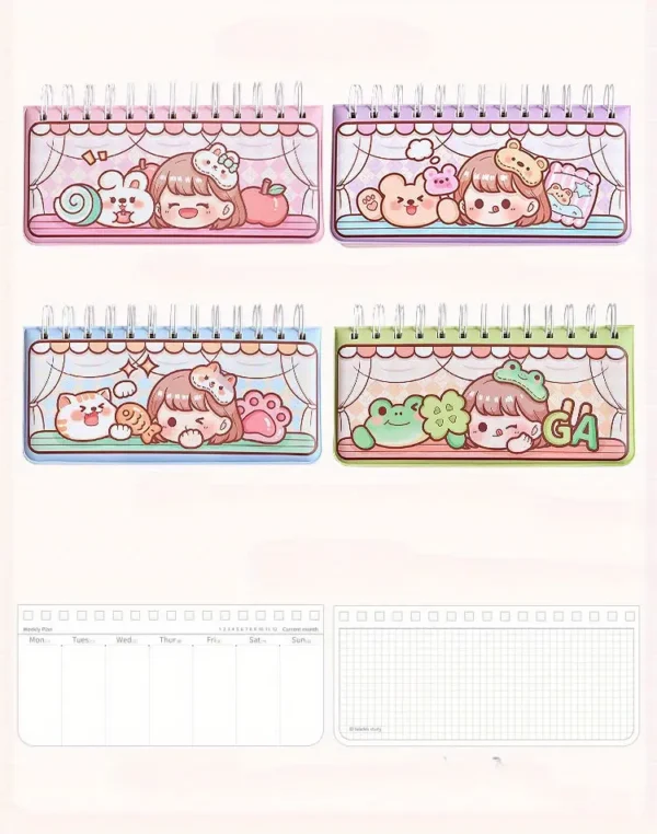 c4a543dfc3d147899d4560f95339e124-goods.webp 1pc Cute Animal And Character Mini Portable Planner