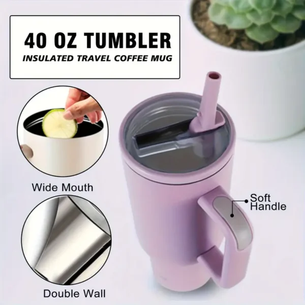 c717bc48-c305-42a0-a5c9-57d38833ea3b 40oz Stainless Steel Insulated Tumbler (Random Colour)