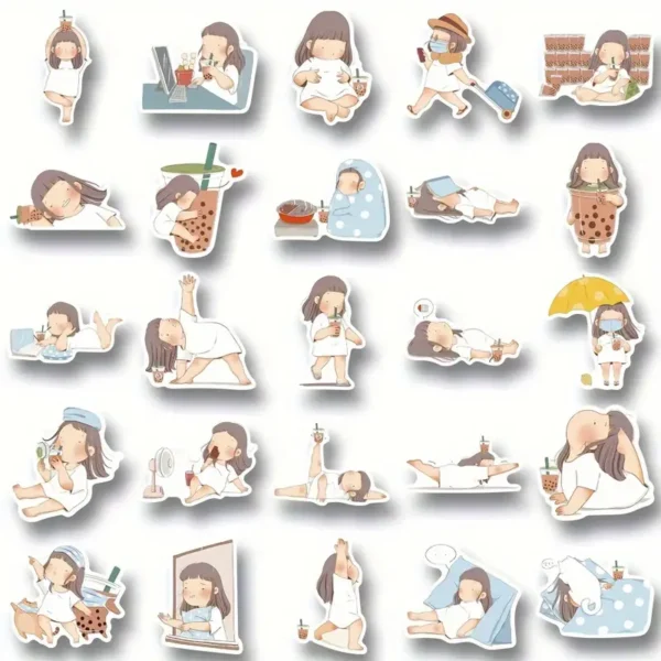 edd896f45f2ce8ee77072bcaa29857ba.webp 50pcs Cute Lazy Fat Girl Cartoon Random Stickers